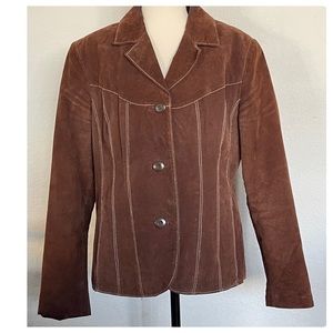 Wilsons Leather Jacket Blazer Jacket  Brown Maxima Womens Size XL